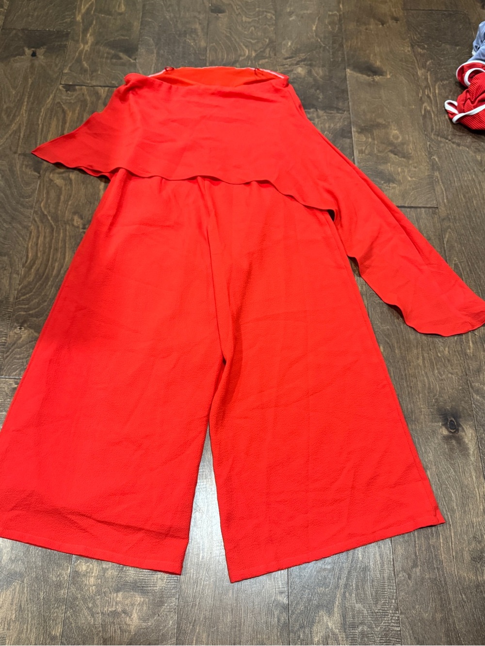 Sugarlips Bright Red Wide-Leg One-Shoulder Jumpsuit